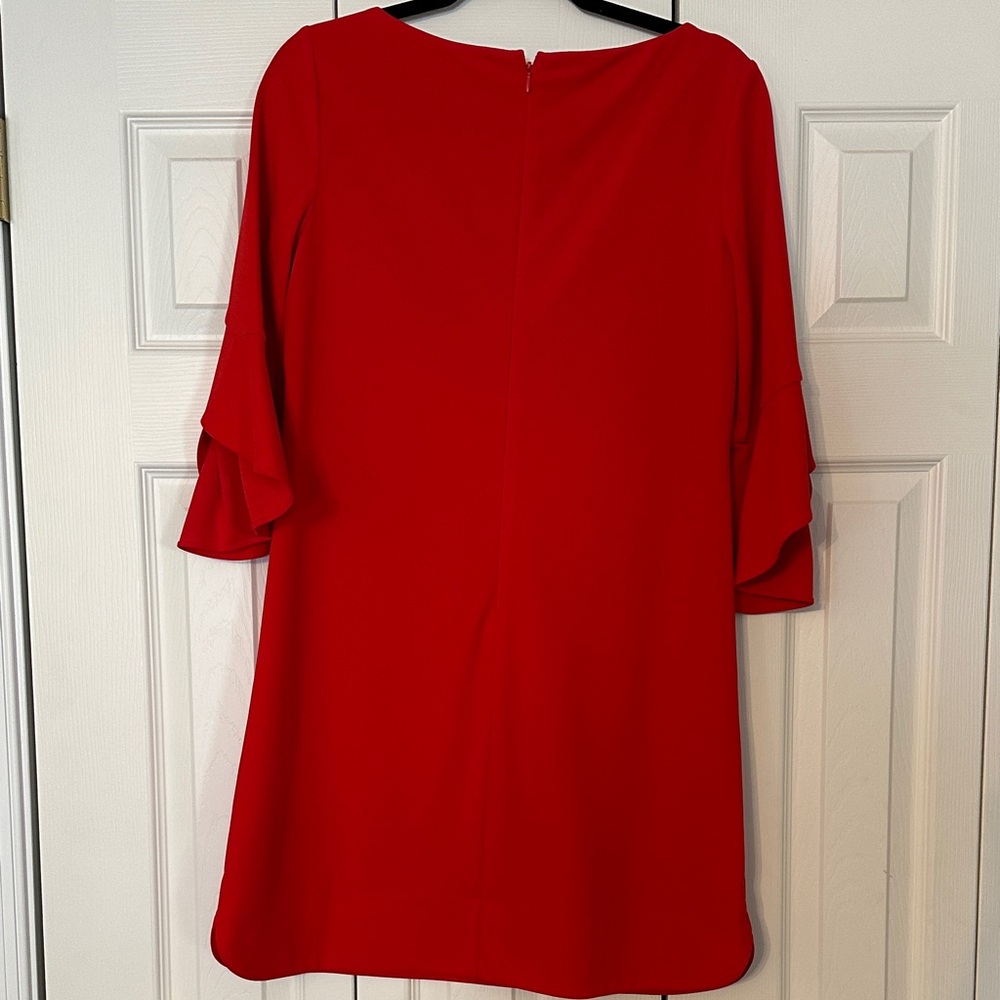 Vince Camuto Red Flutter Sleeve Dress - Picture 5 of 5